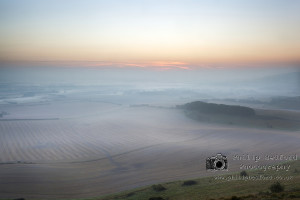Misty Morning over Berwick and Alciston