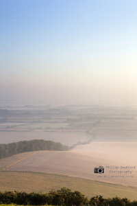 Misty Morning over Berwick and Alciston