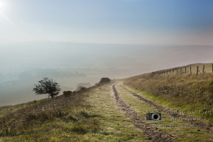 Misty Morning over Berwick and Alciston