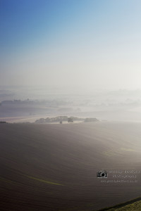 Misty Morning over Berwick and Alciston