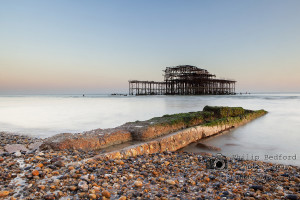 Groyne in front of the West Pier at low tide