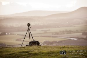 Camera on Tripod landscape photography